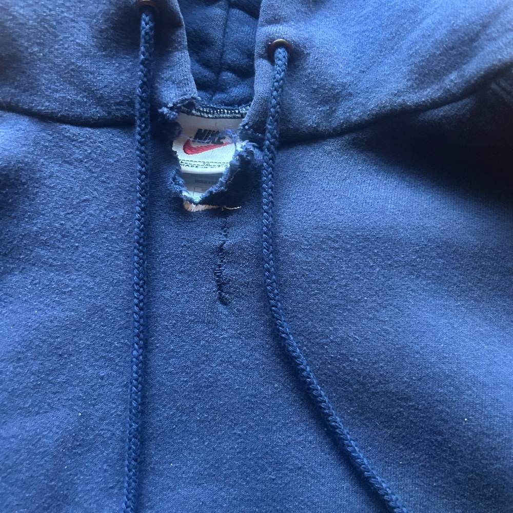 Nike vintage y2k center swoosh spell out Deep Blue hoodie xl